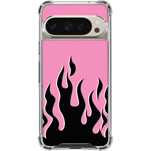 Pink Flames Pixel 9 Pro XL Clear Case